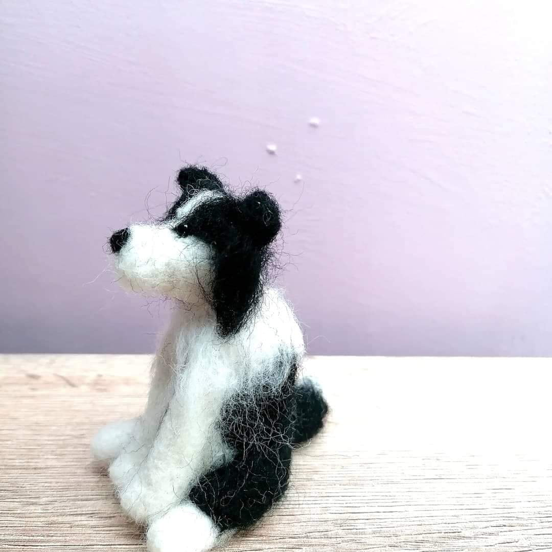 Handmade needle felt Border Collie