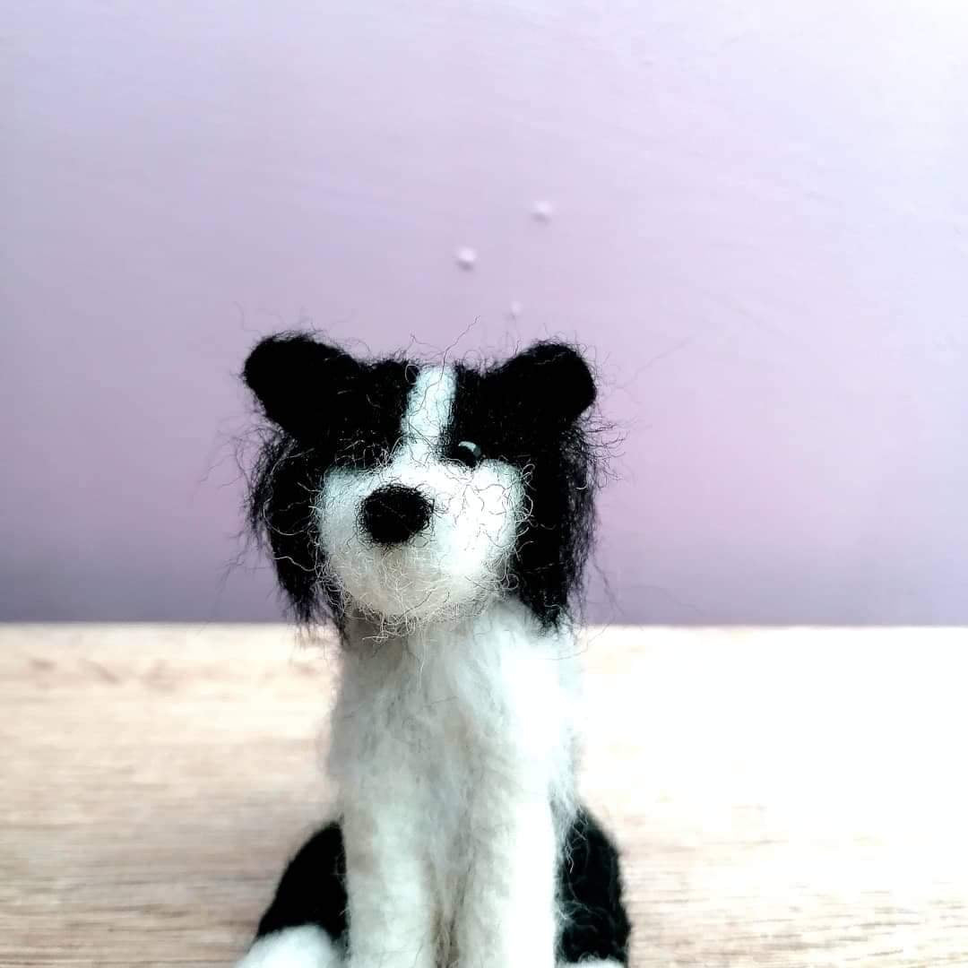 Handmade needle felt Border Collie